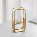 Nordic Geometric Metal Line Vase | Gold Iron Sculptural Plant Holder for Luxury Interiors