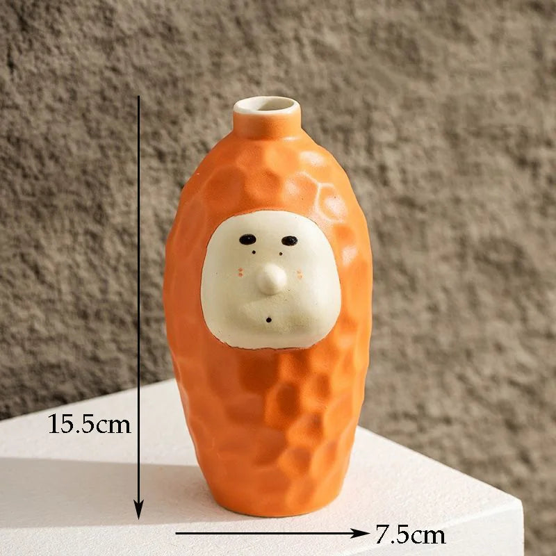 Hand-Drawn Dopamine Ceramic Vase | Joyful Home Décor & Children’s Room Accent