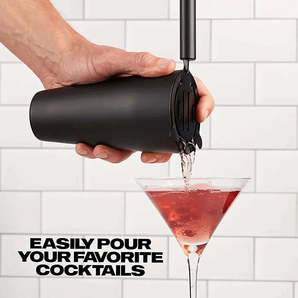 Premium Matte Black Cocktail Shaker Set For Home Bar 8 Piece Bartender Kit