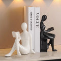Sculptural Resin Figurine Bookends | Luxury Modern Home & Study Décor
