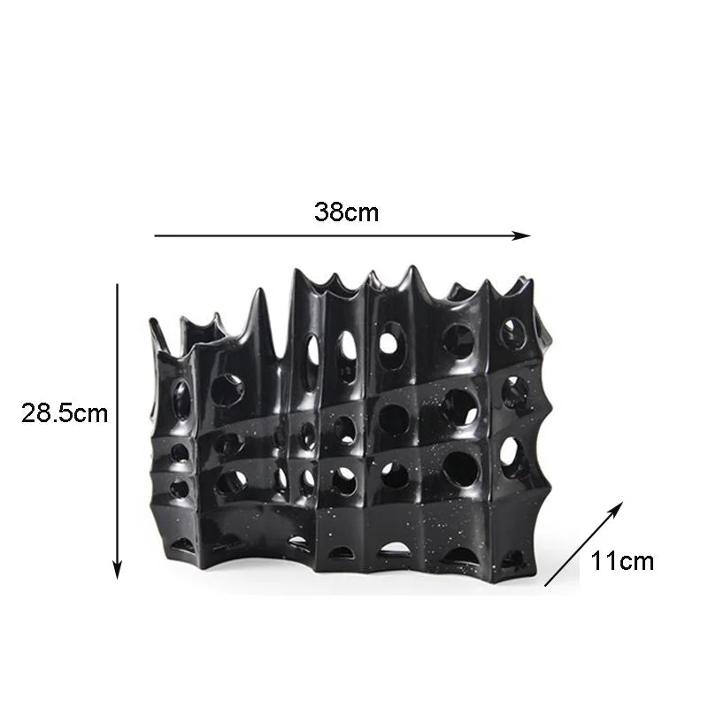 Hollow Composite Art Vase | Large Open-Form Luxury Décor