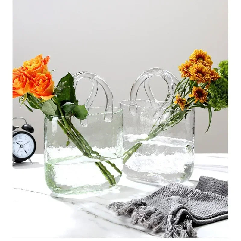 Designer Bag-Silhouette Glass Vase | Nordic Luxury Home Décor