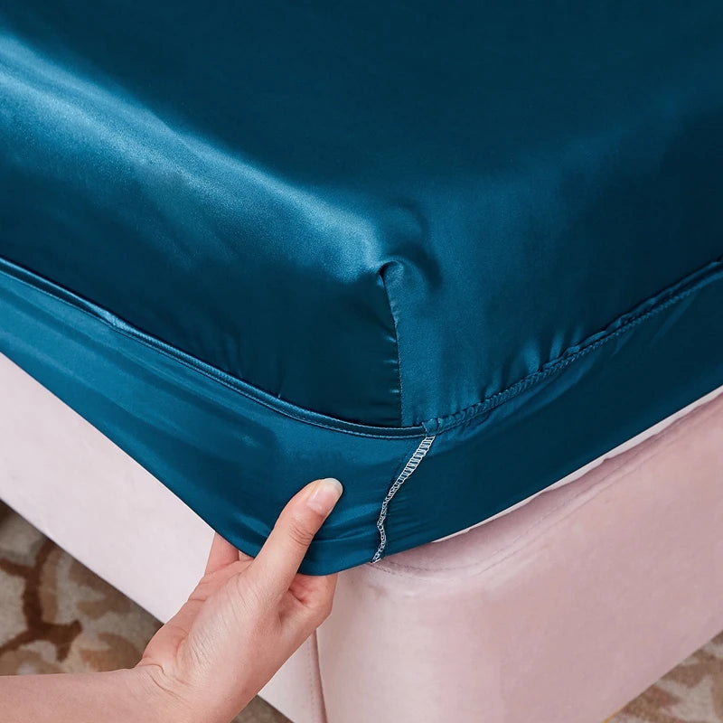 Cha Yu Paicn Satin Fitted Sheet 90x200 Hotel Collection