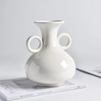 White Narrow-Neck Ceramic Vase | Ikebana-Inspired Luxury Home Décor