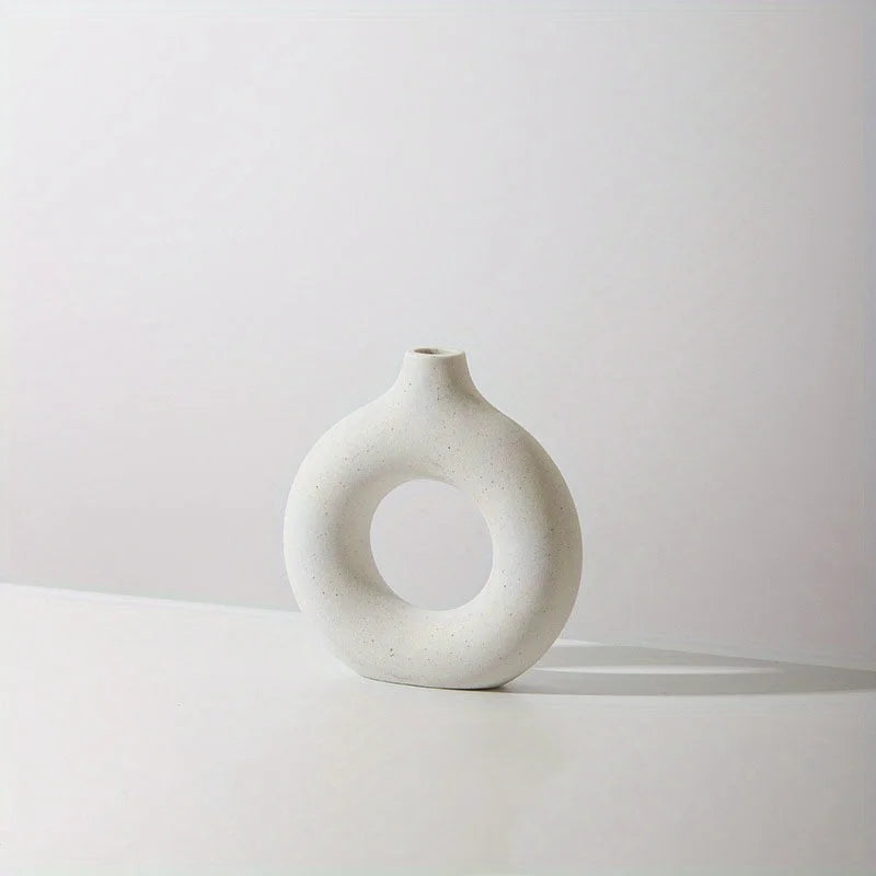 Elegant Ceramic Donut Vase