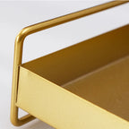 1PC Nordic Metal Tray Dried Fruit Plate Snack Fruit Dish Rectangular Snack Tray Storage Plate With Lid Dessert Tray