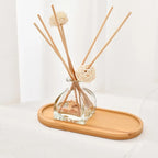 1-4PCS Natural Bamboo Wooden Organizer Tray Oval Rectangular Shape for Bathroom Counter Storage Jewelry and Skincare Display