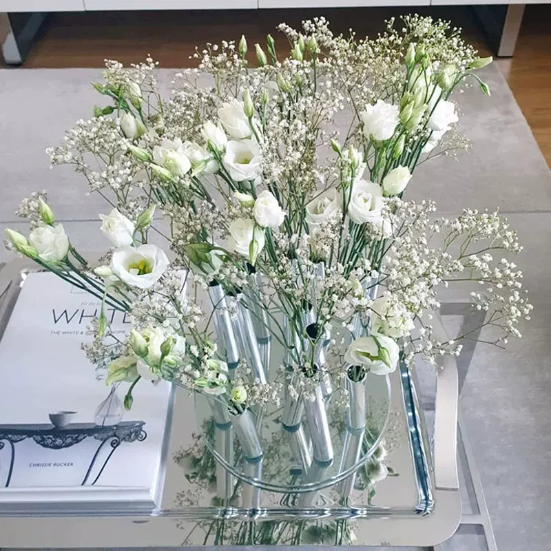 Acrylic & Stainless Steel Statement Vase | Hotel-Grade Luxury Décor