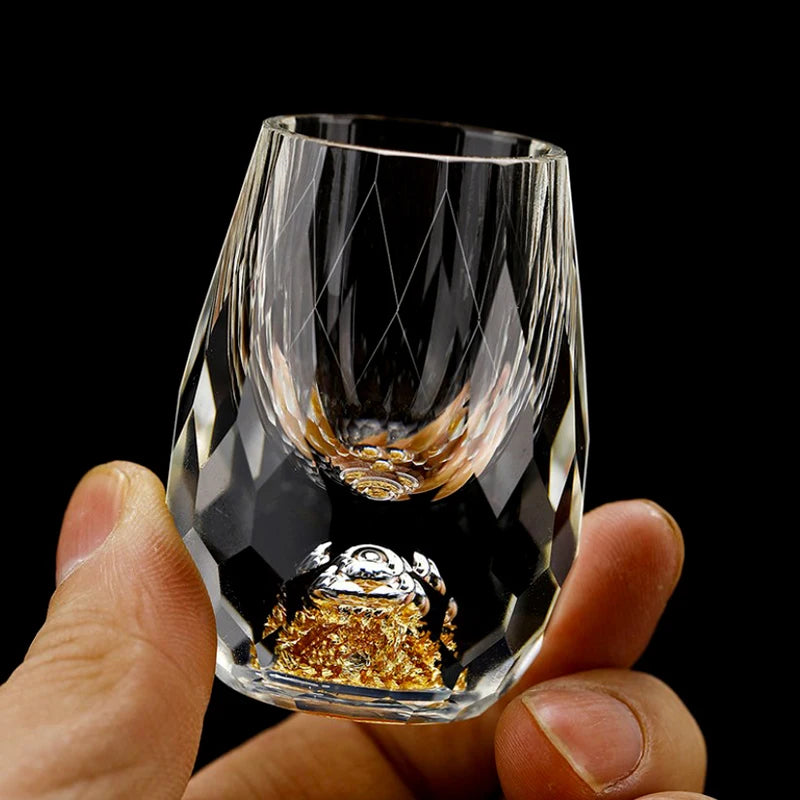 Baujiu Crystal Shot Glass Double Bottom Gold Foil Limited