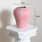 Strawberry Porcelain Vase | Sculptural Decorative Vessel for Luxury Interiors