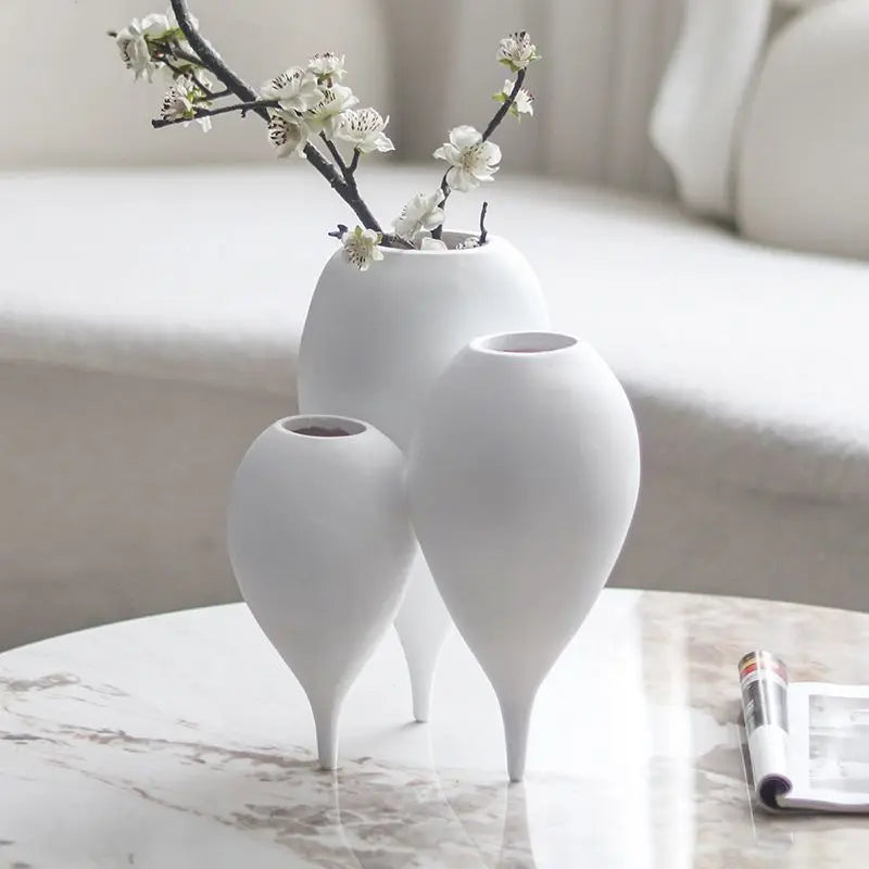 Geometric Triple Resin Vase | Sculptural Luxury Home Décor