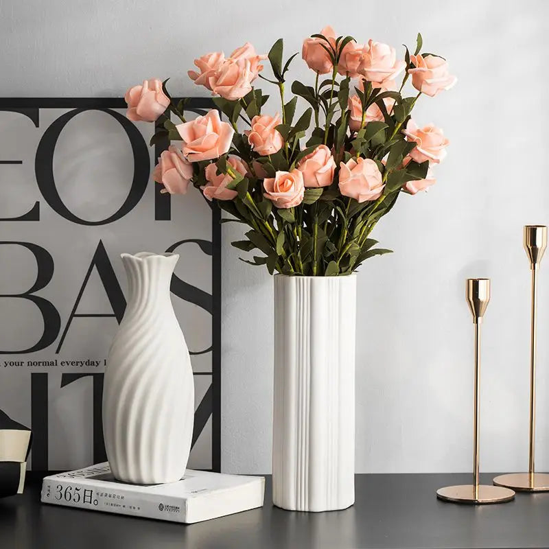 Pure White Ceramic Vase | Timeless Minimalist Home Décor