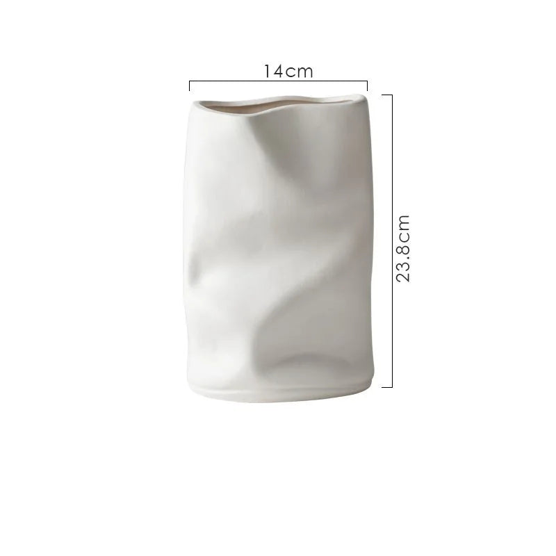 Graphic Black & White Ceramic Display Vase | Cabinet Luxury Home Décor