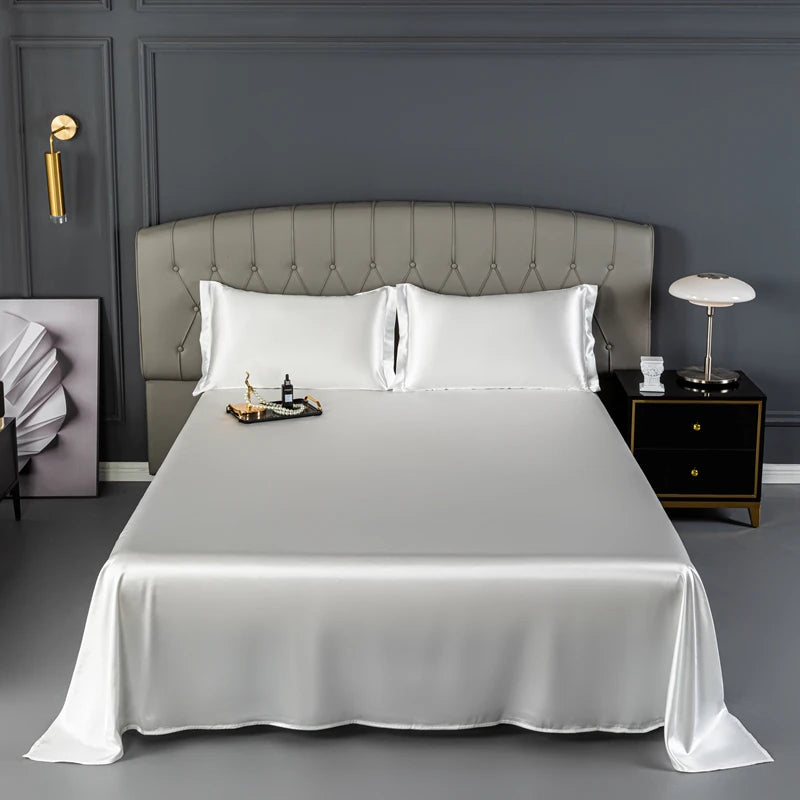 Cha Yu Paicn Satin Flat Sheet Rayon Twill Solid Colour Exclusive