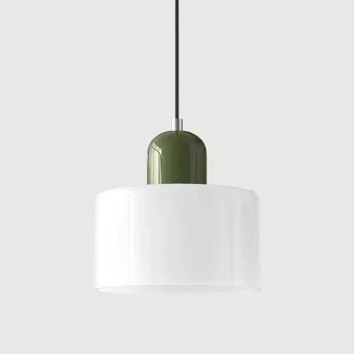 Artisan Stained Glass Pendant Light | Warm White LED | Pink, Orange, Green & White
