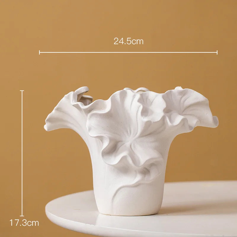 Handmade Petal Pleats Vase | Artisan Pottery Vessel for Luxury Interiors