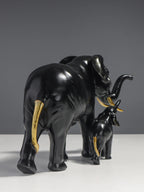 Mother & Child Elephant Sculpture | Luxury Resin Figurine for Refined Interiors
