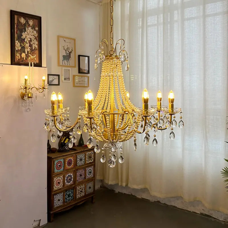 Artpad Gold Crystal Chandelier Pearl Beads Limited Edition