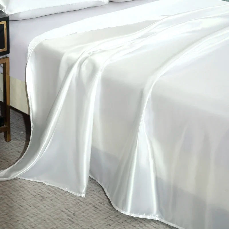 Cha Yu Paicn Satin Flat Sheet Rayon Twill Solid Colour Exclusive