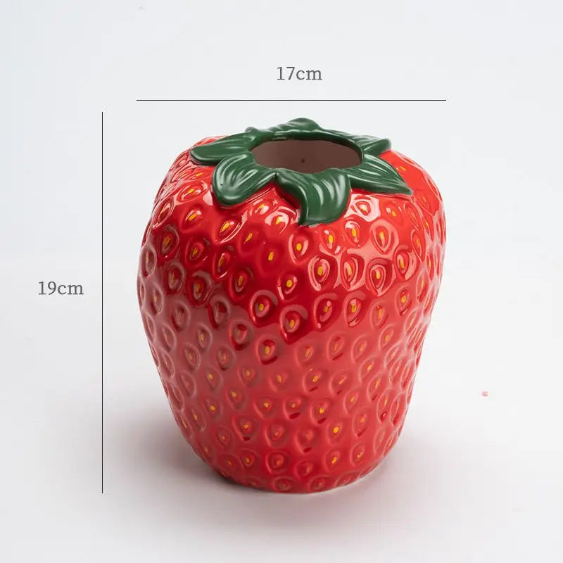 Strawberry Ceramic Sculptural Vase | Playful Luxury Home Décor