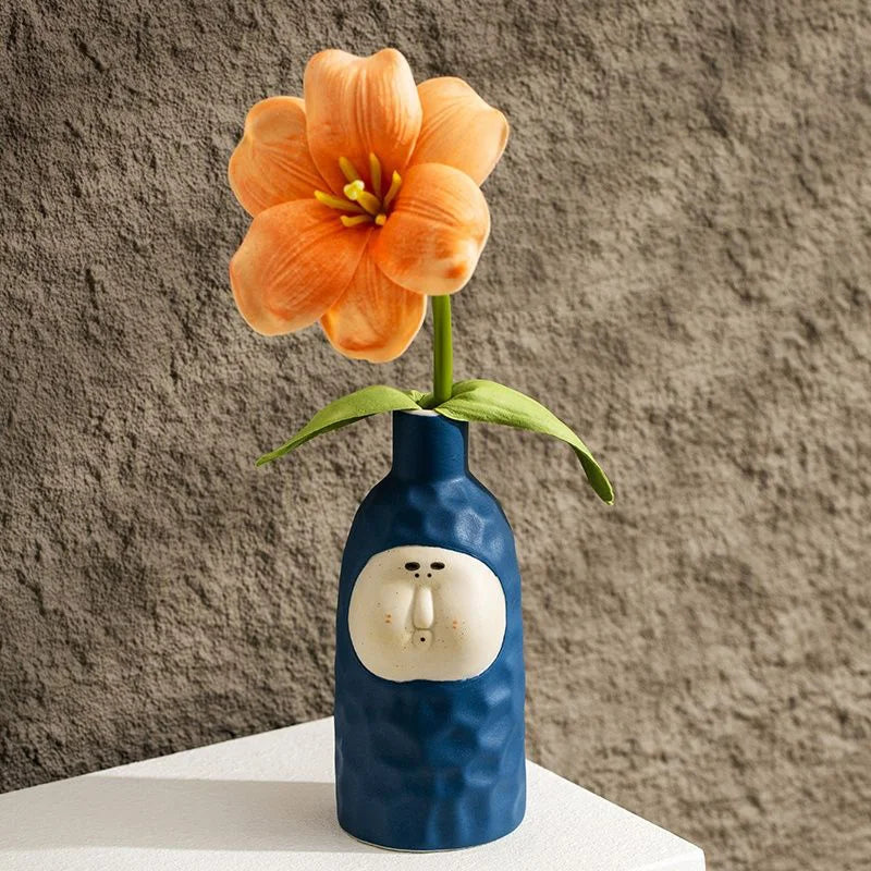Hand-Drawn Dopamine Ceramic Vase | Joyful Home Décor & Children’s Room Accent