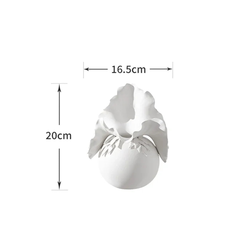 3D Petal Sculptural Ceramic Vase | Premium Luxury Statement Piece