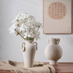 Enamel Landscape Double-Handled Ceramic Vase | Modern Retro Luxury Décor