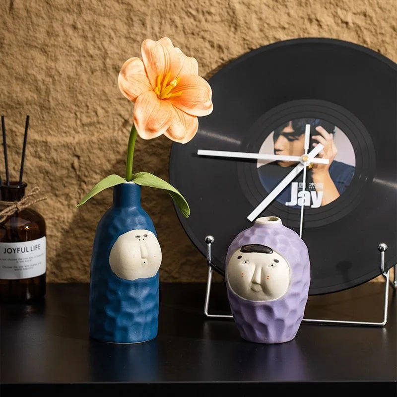 Hand-Drawn Dopamine Ceramic Vase | Joyful Home Décor & Children’s Room Accent