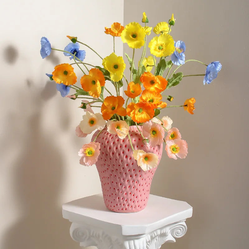 Strawberry Porcelain Vase | Sculptural Decorative Vessel for Luxury Interiors