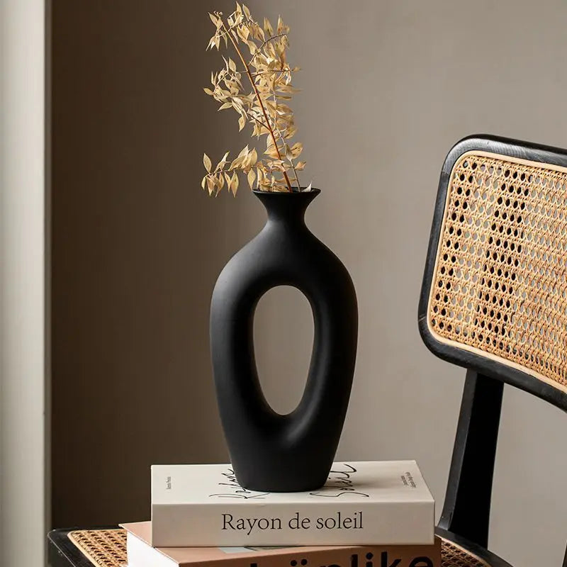 Monochrome Ceramic Statement Vase | Black & White Luxury Home Décor