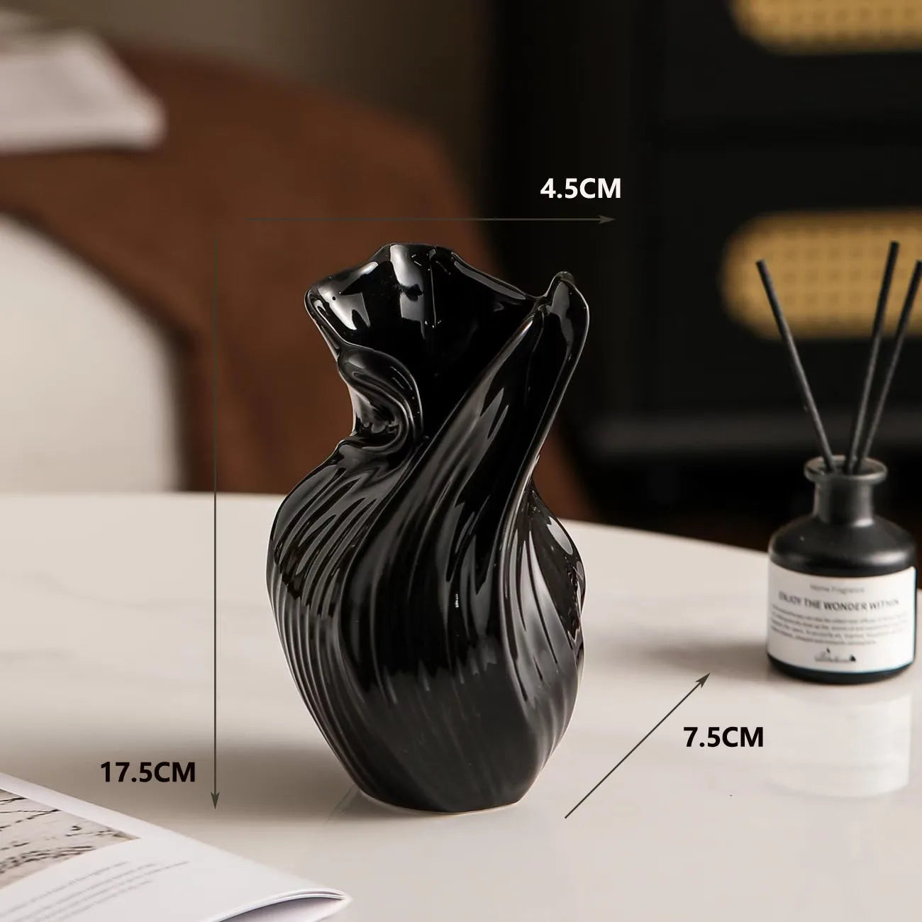 Artisan Black & White Ceramic Vase | Creative Luxury Home Décor