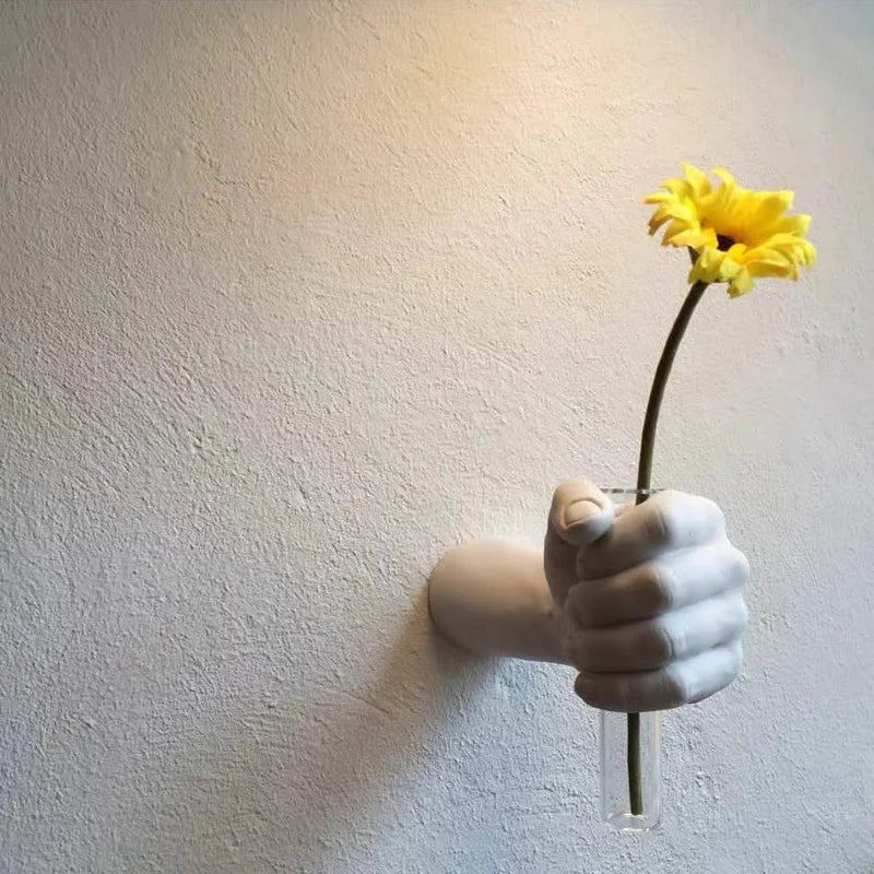 3D Hand Wall Vase | Sculptural Wall Art & Luxury Home Décor