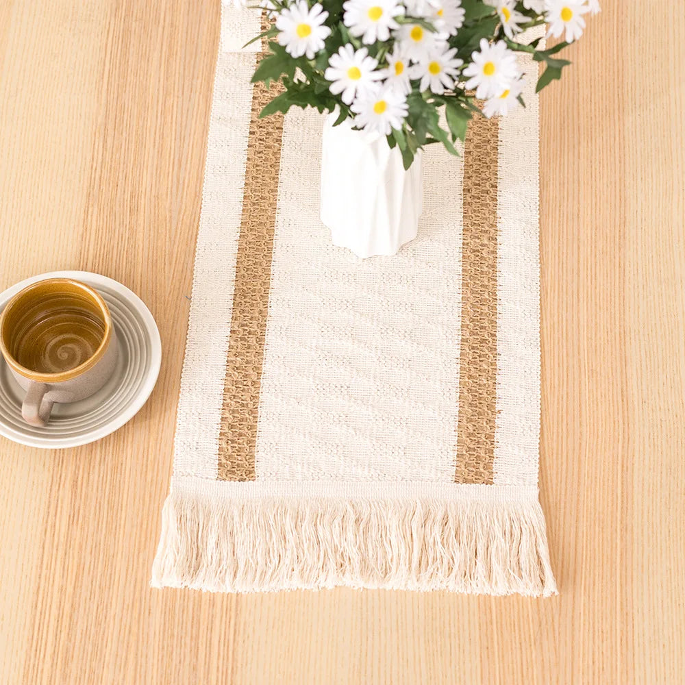 Elegant Cotton Linen Table Runner