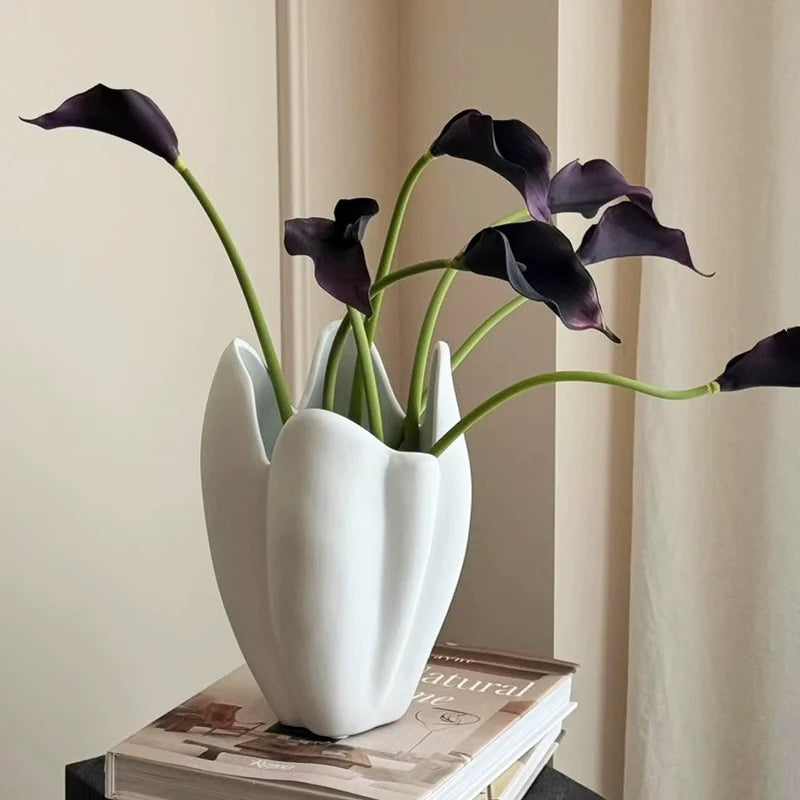 Frosted Lotus Ceramic Vase | Artisan Chinese Home Décor