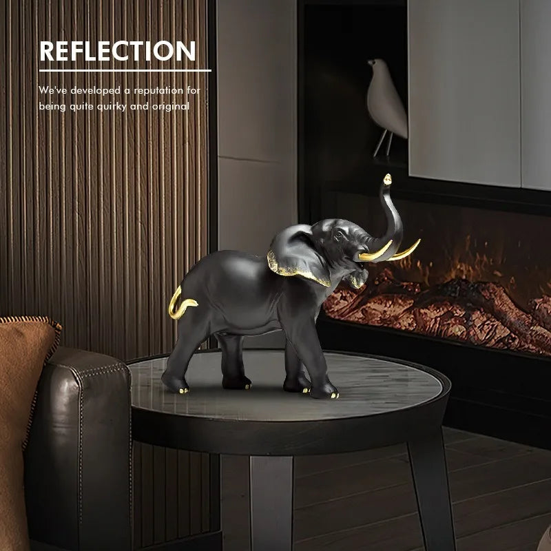 Sculptural Elephant Figurine | Luxury Resin Statue for Home Décor & Gifting