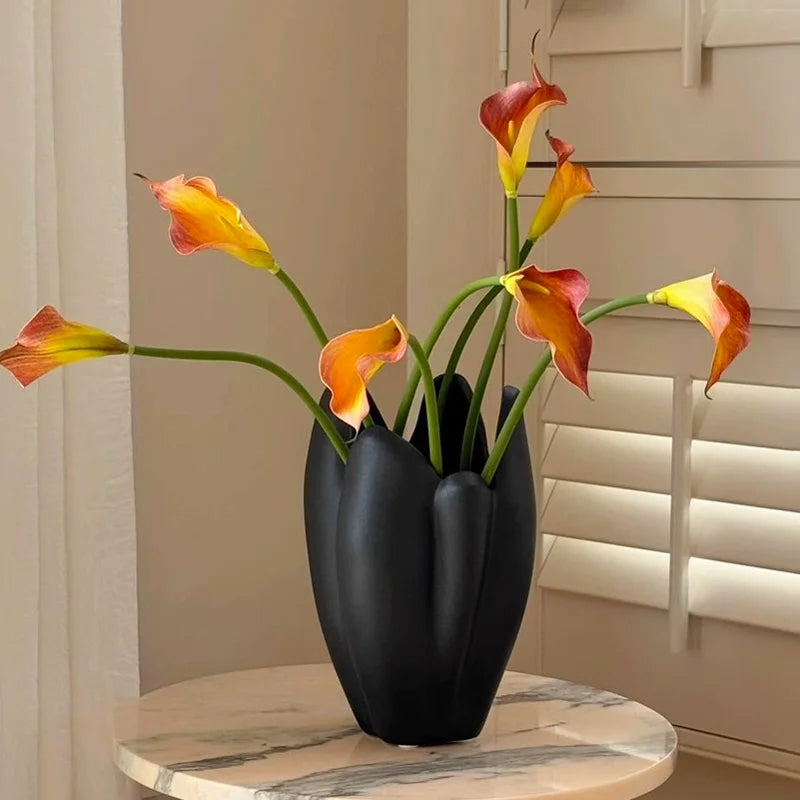 Frosted Lotus Ceramic Vase | Artisan Chinese Home Décor
