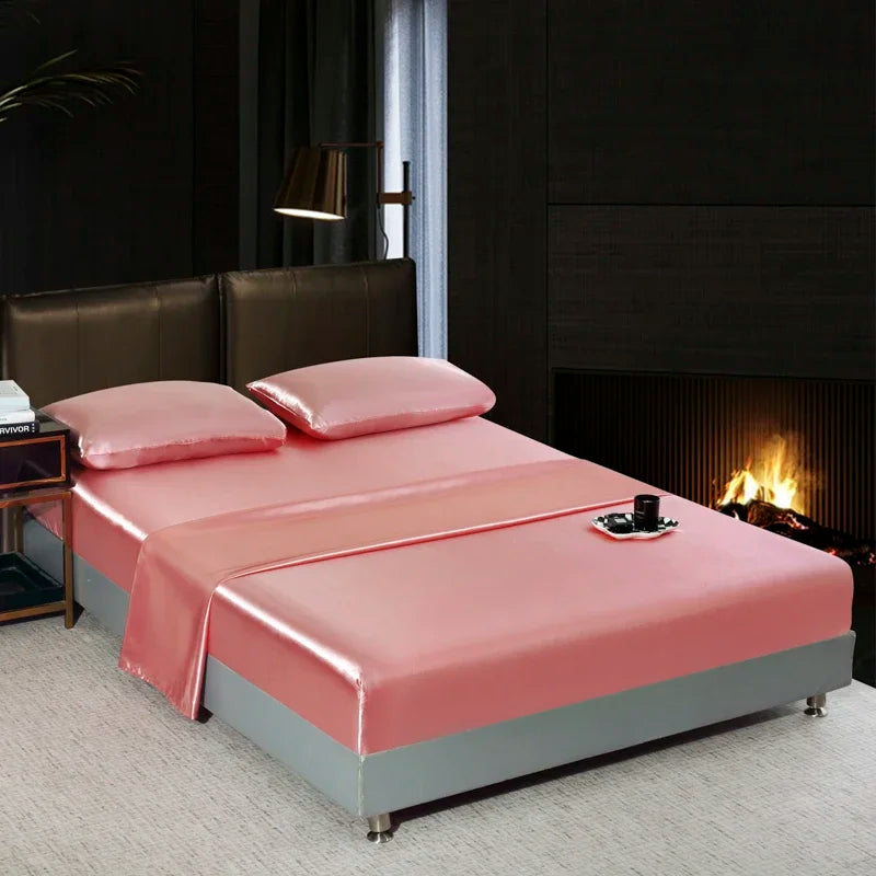 Lan Duo Mao Satin Flatsheet Set Solid Colour Boutique Edition