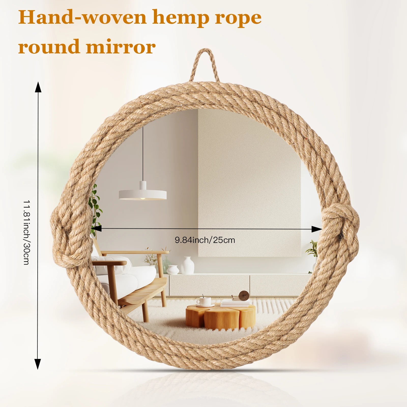 Home Decor Nordic hanging  mirror creative hanging wall sofa porch homestay style background wall decor makeup mirror