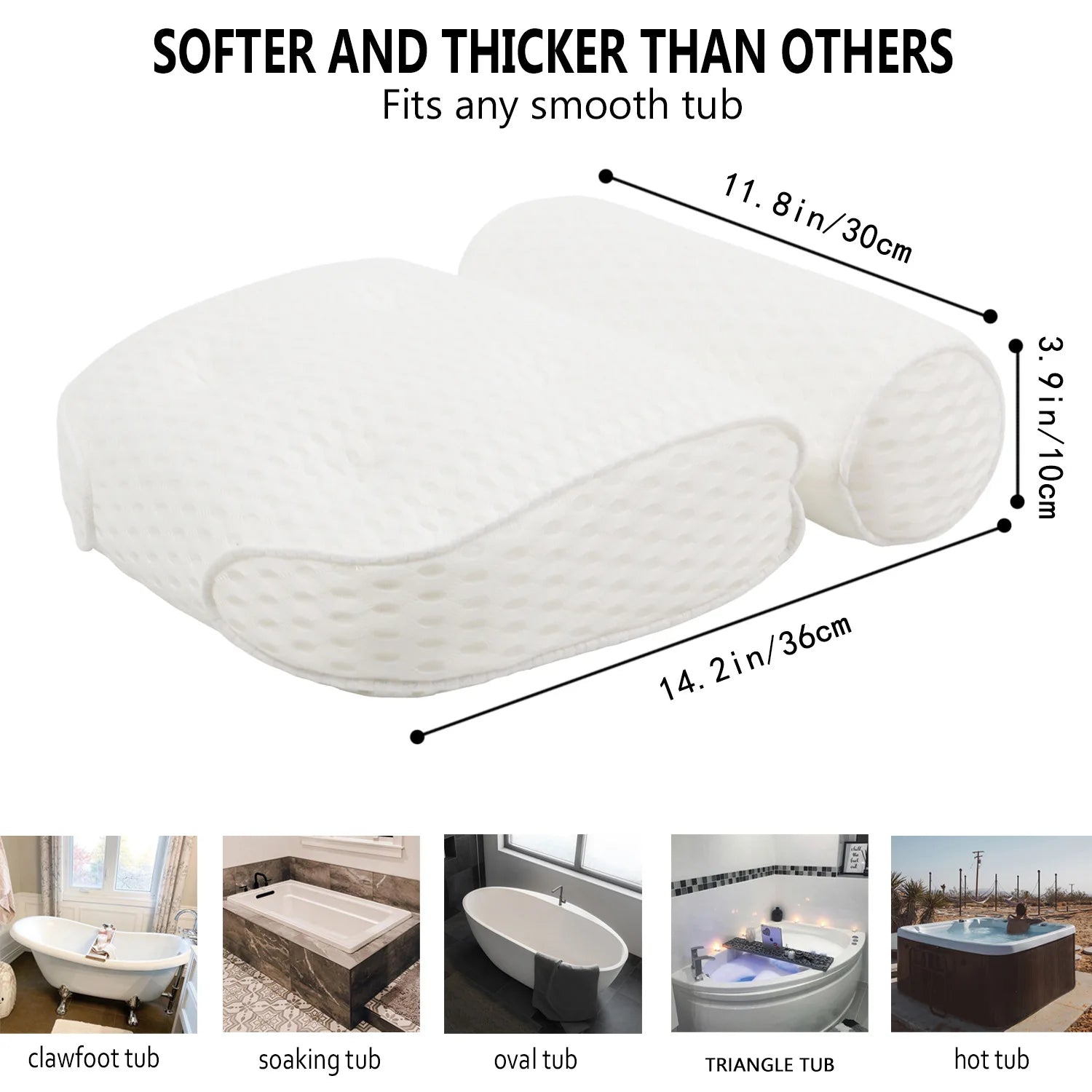 Bathtub Pillow Air Mesh Signature For Neck Anti Slip Cups