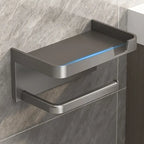 Premium No-Drill Toilet Paper Holder – Modern Bathroom Shelf with Phone Holder