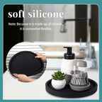 Silicone Bathroom Tray Round Vanity Tray Decorative Soap Holder Kitchen Countertop Organizer Coffee Table Decor for Candle