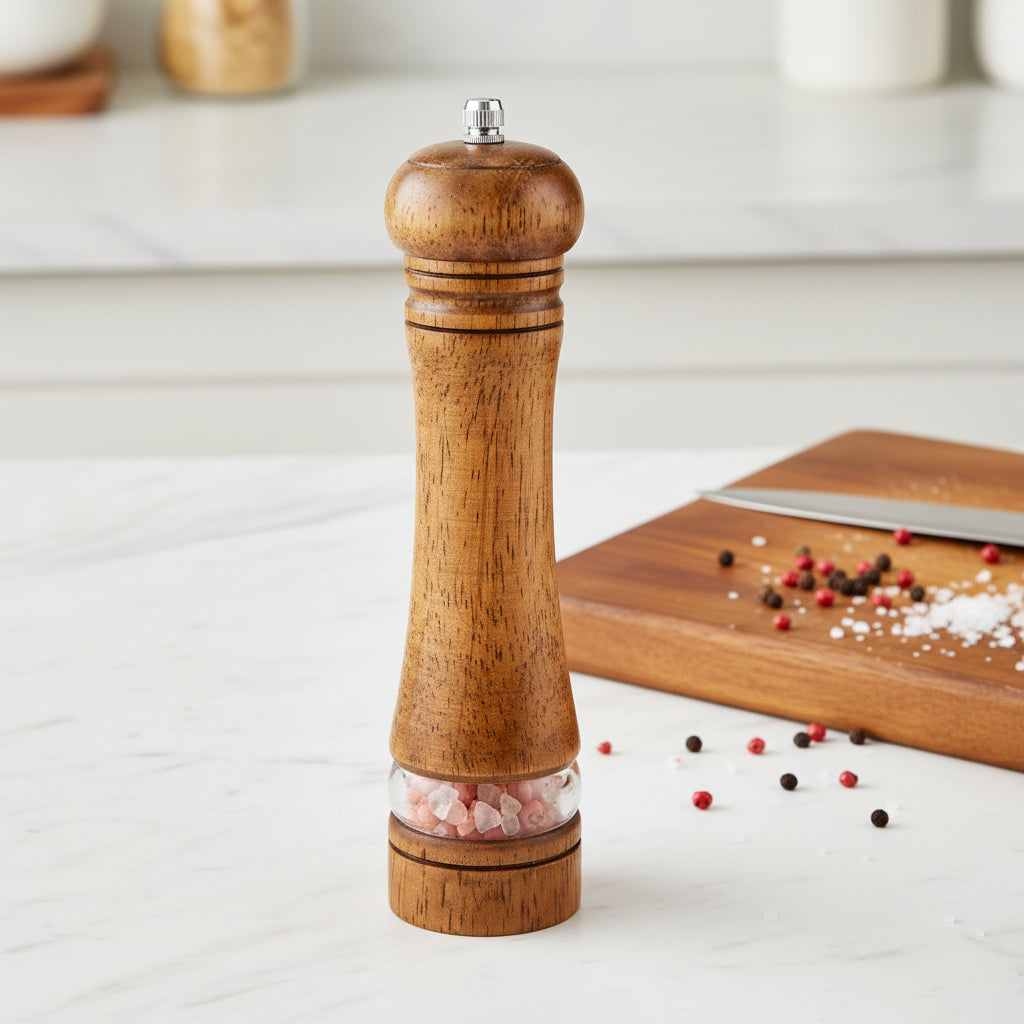 Oak Wood Salt & Pepper Mill | Manual Spice Grinder