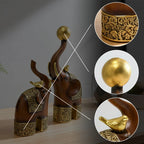 Wood Grain Animal Sculpture | Luxury Resin Ornament for Refined Interiors