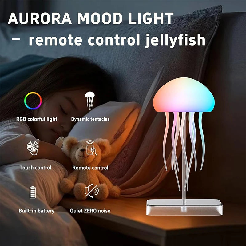 LED Jellyfish Lamp with 9 Tentacles & Remote Control