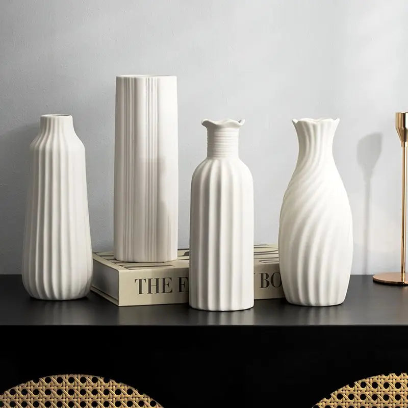 Pure White Ceramic Vase | Timeless Minimalist Home Décor
