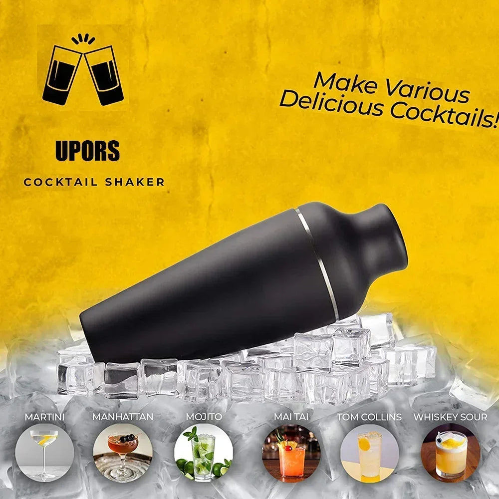 Premium Matte Black Cocktail Shaker Set For Home Bar 8 Piece Bartender Kit