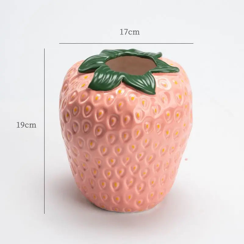 Strawberry Ceramic Sculptural Vase | Playful Luxury Home Décor