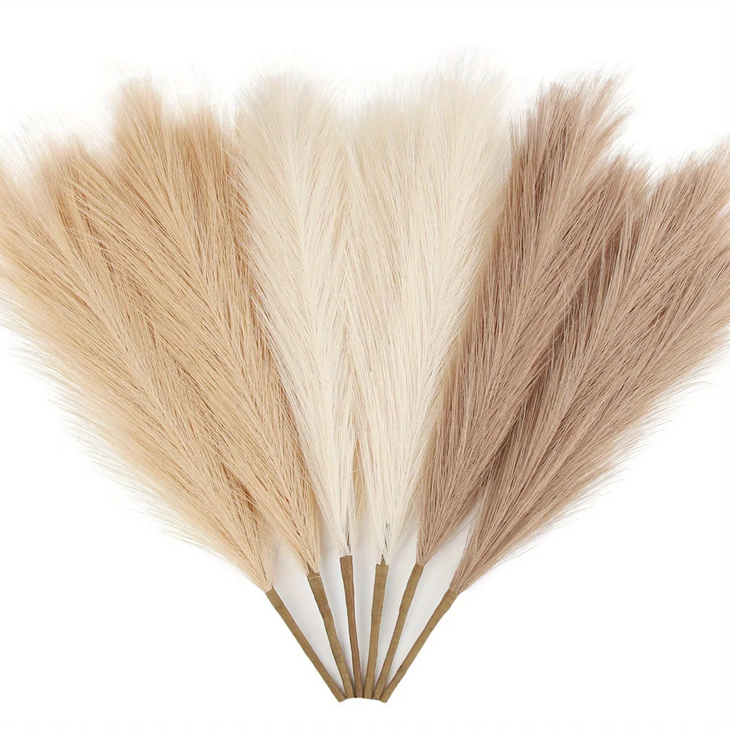 Six Pieces Artificial Pampas Grass For DIY Floral Arrangements Wedding Decor
