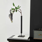 Black Wrought Iron Architectural Vase | Industrial Luxury Home Décor