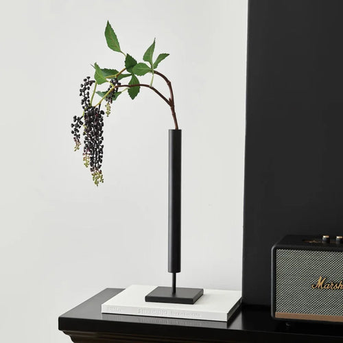 Black Wrought Iron Architectural Vase | Industrial Luxury Home Décor